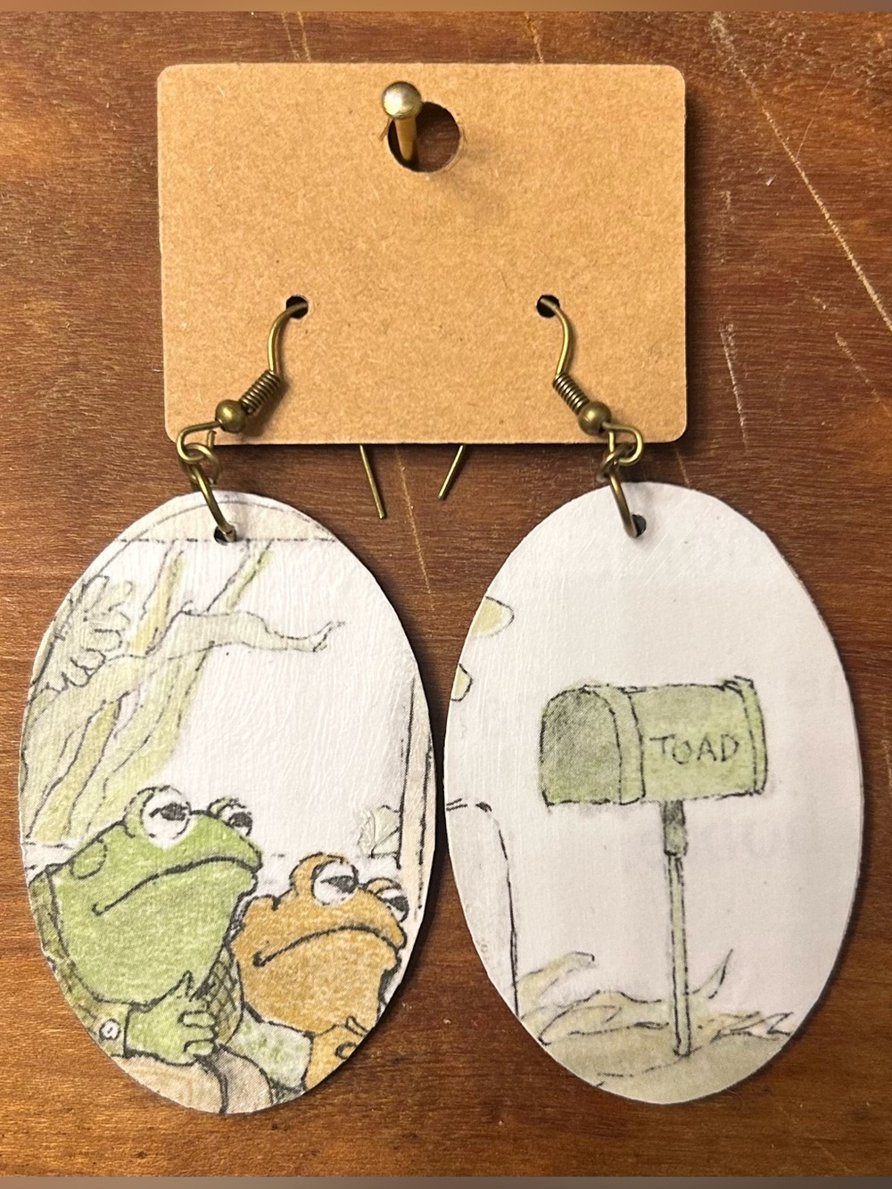 Upcycled Frog and Toad Drop Earrings
